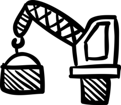 Construction Crane Hand Drawn Tool Sketch Svg Vector, Free Vectors File